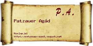 Patzauer Agád névjegykártya